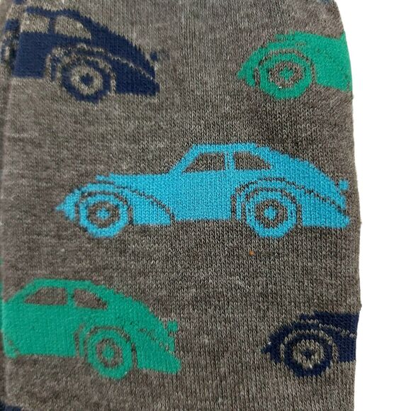 G.H.Boss & Co. Crew Socks 1 Pair Mens One Size Gray Comfort Casual Cars Print - Picture 2 of 6
